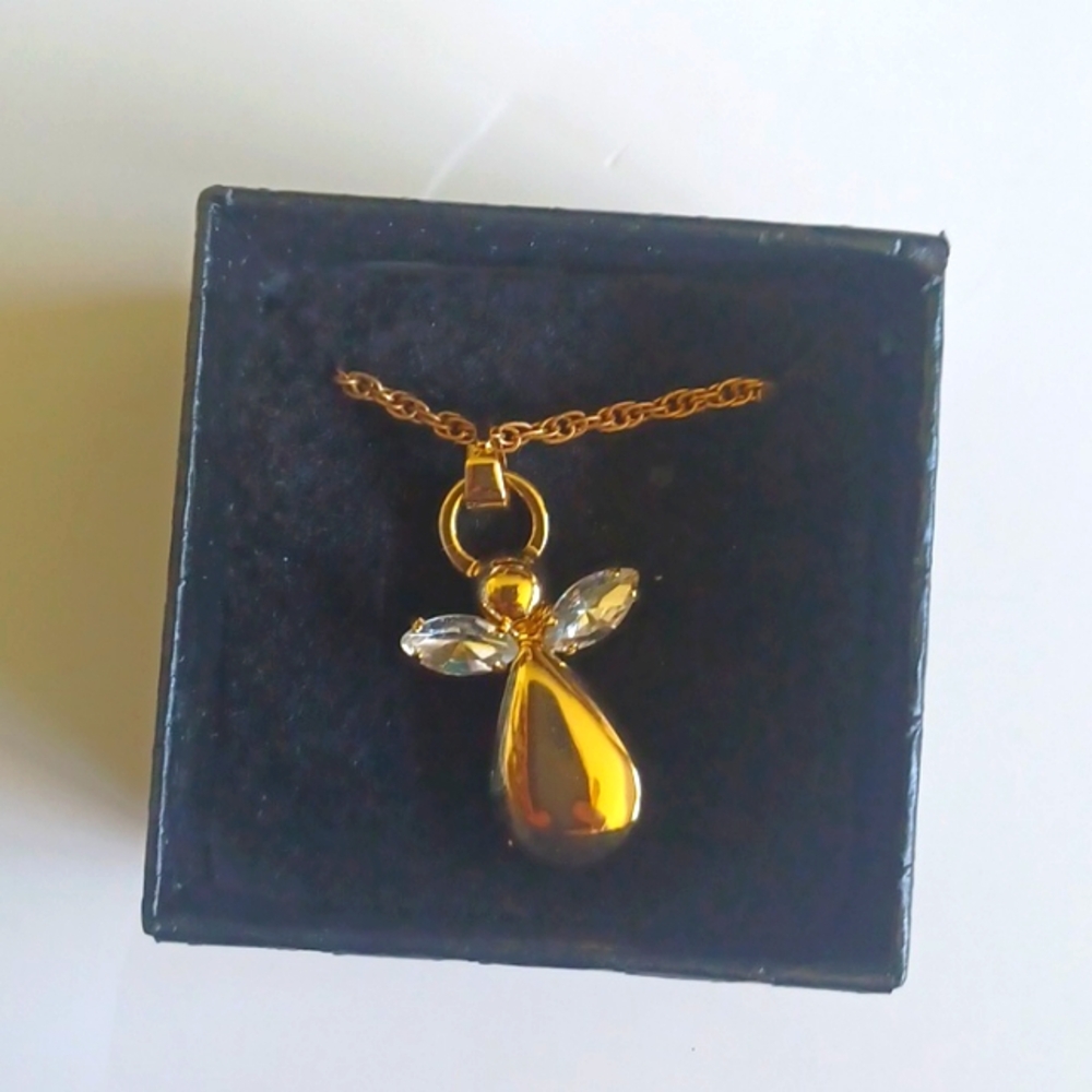 Angel locket pendent necklace BNIB